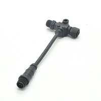 Câble en T mâle noir NMEA2000, câble M12 5 broches, code A, connecteur NMEA2000