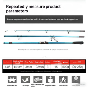 Canne à pêche Lurekiller 405 cm en fibre de carbone, 3 brins, avec anneaux Fuji, X Wrap, <span class=keywords><strong>pour</strong></span> la pêche en mer, la pêche de plage et le <span class=keywords><strong>surfcasting</strong></span>, longue portée - Product Image 3