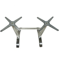 Pied de table double colonne en aluminium moulé avec tige de traction pour table de restaurant – Support de table robuste