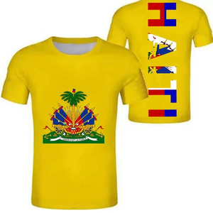 โรงงานโดยตรงเฮติธงพิมพ์เสื้อยืดสําหรับชายขายส่งราคาชายฤดูร้อนแขนสั้นพิมพ์ตามความต้องการเสื้อTeeสวมใส่สบายๆ - Product Image 6