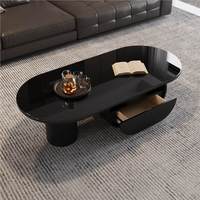 Table basse ovale en verre trempé de luxe italienne, table à thé moderne minimaliste, décorative, portable, pour petit appartement, salon, maison