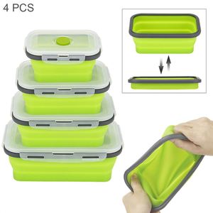 Juego de 4 Recipientes de Silicona para Almuerzo, Plegables, Portátiles, Tipo Bento, Contenedores de Alimentos Plegables de 350/500/800/1200 ml, Ecológicos - Product Image 3