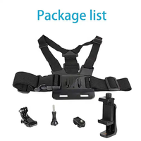 Soporte de Clip Elástico Ajustable 2 en 1 para Teléfono, Correa de Pecho para Cámara de Acción, Soporte para GoPro, iPhone, Samsung Smartphone