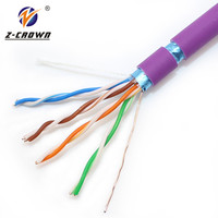 LSZH Siemon FTP Cat6/cat6e 23awg, par trenzado blindado, código de color cobre desnudo LAN Ethernet UTP Cat6 cable negro flexible RJ45