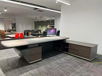 Bureau de direction écologique haut de gamme en forme de L avec rangement Poste de travail de bureau moderne en bois pour