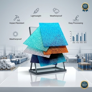 Lámina de <span class=keywords><strong>Policarbonato</strong></span> Estampada de Grado Industrial de 5 mm y 6 mm, Resistente al Calor, para Techos, Toldos y Construcción de Edificios - Product Image 2