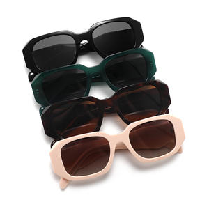 Gafas de sol poligonales de acetato negro UV400 polarizadas unisex, gafas de moda para protección solar, viajes y conducción - Product Image 2