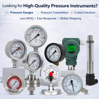 Polished Stainless Steel Protective Bezel Pressure Gauge Solid Brass Bottom Thread Connector Pressure Gauge