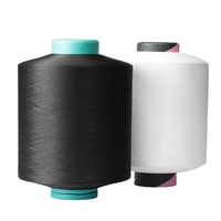Fil élastique multicolore en polyester haute ténacité 100 % (blanc/noir) pour la couture et le tricot de chaussettes, fabriqué en Chine