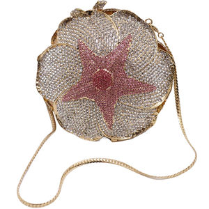 Tas Malam Mewah Model Bintang Laut Berhias Kristal dan Berlian Imitasi dengan Bingkai Logam untuk Wanita - Promo Terbatas - Product Image 2