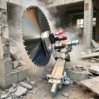 Scie murale hydraulique professionnelle semi-automatique à chenilles pour la démolition, machine à découper le béton à couple élevé pour la construction