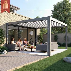 Jardim exterior impermeável solar motorizado Pátio Quintal Alunotec <span class=keywords><strong>Alternative</strong></span> Pergola