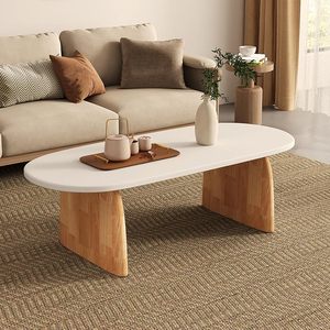 Nordic solid wood home living room coffee <b>table</b>, oval tea <b>table</b>, low wooden <b>table</b>, rectangular coffee <b>table</b> for <b>small</b> apartments - Product Image 3