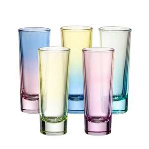 Custom Barware Small Long Thick Bottom Colored Mini Tumbler Shot <strong>Glass</strong> <strong>Liquor</strong> 2 oz Shot <strong>Glasses</strong> With logo for Tourist Souvenir - Product Image 5