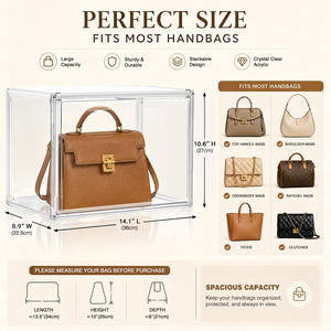 DAYOOH Hot Selling Transparent Women Bag Purse Display <strong>Box</strong> <strong>Shelf</strong> Clear Handbag Organizer Acrylic Handbag Storage Organizer <strong>Box</strong> - Product Image 2