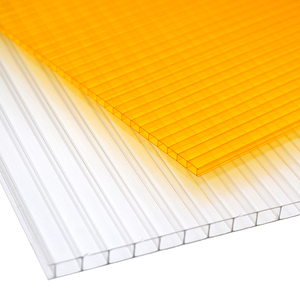 Feuille creuse en <span class=keywords><strong>polycarbonate</strong></span> 2 couches rectangulaires, plastique transparent coloré, pas cher, multiparoi, prix du panneau, 3mm 5mm 7mm 12mm - Product Image 2