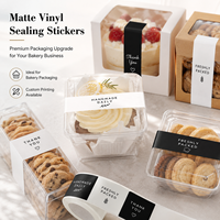 Étiquettes autocollantes personnalisées en vinyle mat, imperméables, adhésif puissant, pour emballage de pâtisserie, boîte cadeau, étiquette autocollante imprimée sur mesure, OEM