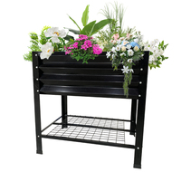 JH-Mech Jardinière surélevée sur roulettes pour herbes végétales Lit de jardin surélevé en métal portable et mobile