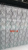 Tissu en dentelle extensible blanc de luxe à motif personnalisé avec bordure florale pour robes, sous-vêtements, sacs - Spandex/Nylon écologique
