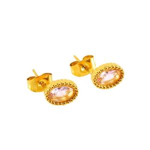 Set di Orecchini a Perno Classici Vintage con Zirconi - Gioielli Raffinati in Acciaio Inossidabile Placcato Oro 18K, Moda Coreana per Donne - Product Image 5