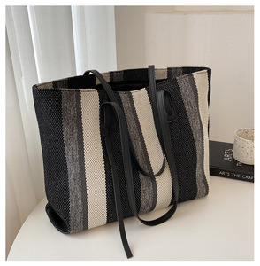 I-0156 vente en gros de sac fourre-tout nouvelle tendance pour femmes sac à main à bandoulière en toile de grande capacité pour le travail pour l'hiver automne été - Product Image 2