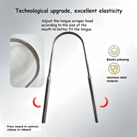 Outil d'hygiène buccale en acier inoxydable en forme de U, élimination des odeurs buccales, nettoyage de la langue, élimination des saletés, gratte-langue