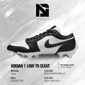 Zapatillas Deportivas Air Jordan 1 Low TD 'Negro Blanco' 2023, de Cuero Genuino, con Cordones, Suela de Goma, para Todas las Temporadas, Punta Cerrada - Product Image 6