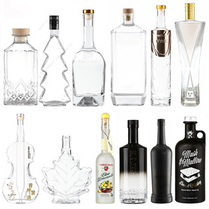 Botella de Vidrio Personalizada Super Flint de Base Pesada de 500ml 750ml para Tequila, Vodka, Whisky, Ginebra y Licores para Destilería - Product Image 1