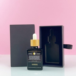 Botellas de Vidrio Cuadradas de 30ml, 50ml y 100ml para Cuidado de la Piel y Cabello, con Gotero, para Suero Cosmético, con Estampado Dorado y Serigrafía - Product Image 1