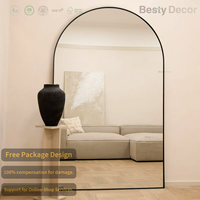 Miroir sur Pied Grand Format Personnalisé, Moderne avec Cadre en Alliage pour Chambre à Coucher, Miroir Mural Corps Entier
