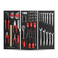 Ensemble d'outils multifonctionnels 85 pièces en métal et plastique rose, fabriqué en Chine, pour la maison, avec boîte en fer à trois couches, comprenant des pinces et un marteau