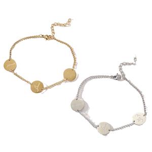 Islamico musulmano DIY Laser incisa formato personalizzato Tri oro moneta in acciaio inox bracciale per gli uomini e le donne stile arabico regalo personalizzato - Product Image 1