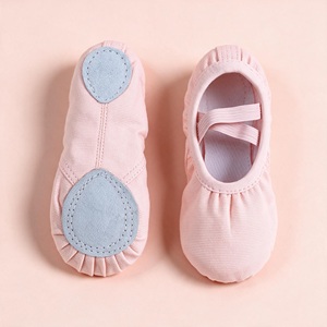 Zapatillas de Ballet de Lona Rosa con Suela Suave, Zapatos de Baile Latino con Correa Elástica Antideslizante para Práctica y Actuación - Product Image 2