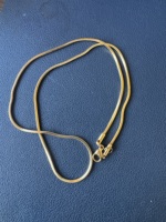 Collier chaîne serpent carrée en plaqué or 18 carats, largeur 1,5 mm, longueur 20 pouces, prix de gros bon marché, expédition rapide, bijoux en stock, Yiwu Aceon Velle