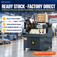 Machine à rouler les filets à 3 rouleaux Neres avec support OEM, système hydraulique entièrement automatique, pour le roulage de filets de boulons