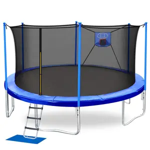 Trampolim de fitness ao ar livre para crianças trampolim de quintal trampolim interno ao ar livre de 15 pés para saltar