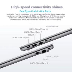 Portátil Exptertbook B6 <span class=keywords><strong>Core</strong></span> <span class=keywords><strong>i5</strong></span> 13420H 16G 1T, Ordenador Portátil Empresarial de 15.6 Pulgadas FHD para Juegos - Product Image 2