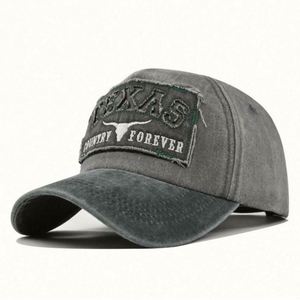 Factory Supply Customized American Texas Sporty Baseball Caps 100% Cotton Canvas Vintage Washed Distressed Patch 3D Embroidery - Product Image 4