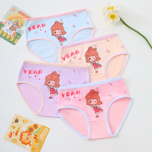 Culottes pour filles de <span class=keywords><strong>haute</strong></span> qualité, imprimées, <span class=keywords><strong>taille</strong></span> moyenne, respirantes et confortables, culottes triangulaires pour filles - Product Image 4