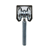 Poulie supérieure à roulettes pour porte coulissante industrielle extérieure en acier galvanisé à 2 roues, épaisseur 4 mm, garantie 1 an, durable, faible coût