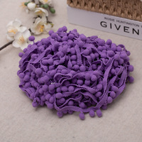 Fournitures en gros de franges de pompons en nylon colorées de 0,8-1 cm, garnitures de pompons ombrés, garnitures de dentelle pour la couture et l'artisanat de vêtements