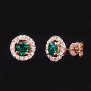 Starsgem bleu padparadscha saphir <span class=keywords><strong>rubis</strong></span> 10k 14k 18k jaune rose blanc boucles d'oreilles en or avec diamants - Product Image 3