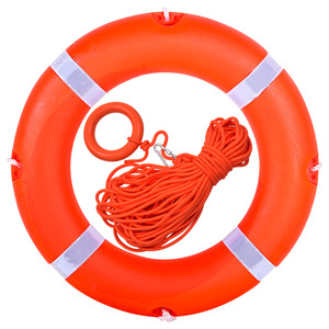 Marine Life Buoy 24 Inch Orange Red PVC Inflatable Circular Emergency Rescue Floating Ring For Water Safety - Product Image 1