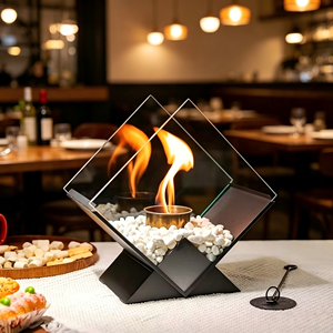 <span class=keywords><strong>Cheminée</strong></span> à éthanol sur table, autoportante, avec flamme LED et thermostat réglable, pour usage domestique et hôtelier, décoration portable pour la maison - Product Image 1