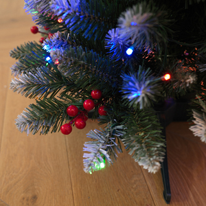 New Arrival Pointed-Tip White Flocked PVC Christmas <b>Tree</b> <b>with</b> Berries, Christmas Ornament for Living Room & Bedroom Decoration - Product Image 6