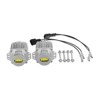 Phares LED de voiture 80W avec anneau lumineux Halo, ampoules 12-30V, feux antibrouillard Angel Eyes