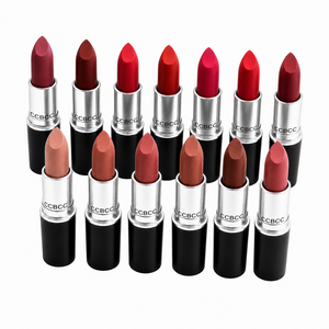 Rouge à lèvres crème mat, 15 couleurs, longue tenue, imperméable, velours, non desséchant, pigment riche, tube noir argenté, maquillage pour les lèvres - Product Image 3