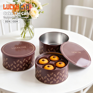 Custom Printing Tinplate Packaging Round Shape Metal Box <strong>Storage</strong> Container 6 Inch Empyty Can Mini <strong>Cake</strong> <strong>Tin</strong> for <strong>Cake</strong> - Product Image 1