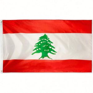 Drapeau national libanais rouge et blanc, double couture avec œillets en laiton, vente en gros pour l'extérieur - Product Image 1