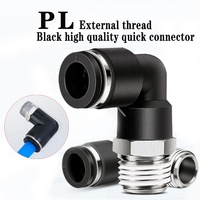 Coude du filetage mâle PL accouplement rapide connecteur pneumatique